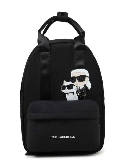 Karl Lagerfeld Kids Ikon Karl & Choupette-appliqué backpack