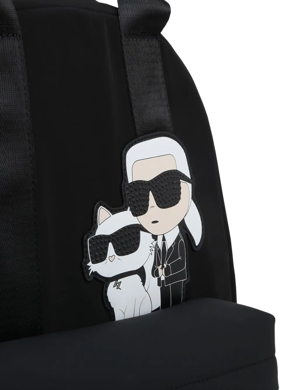 Karl Lagerfeld Kids Ikon Karl & Choupette rugzak met applicatie Zwart