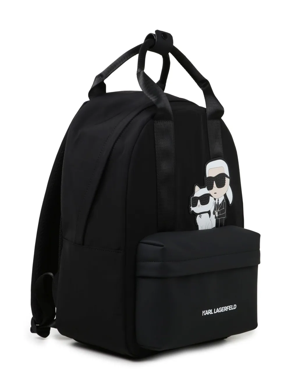 Karl Lagerfeld Kids Ikon Karl & Choupette rugzak met applicatie Zwart