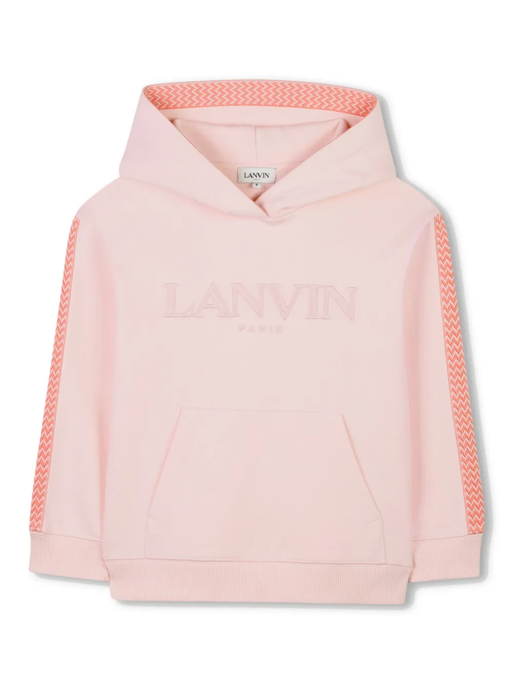 Shop Lanvin Enfant Logo-appliqué Hoodie In Pink