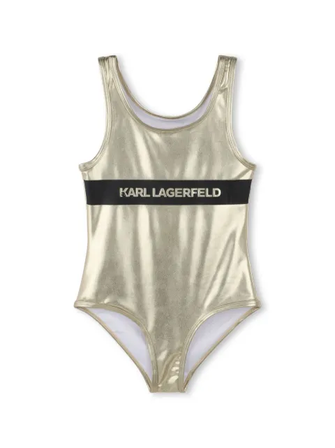 Karl Lagerfeld Kids traje de baño con logo estampado