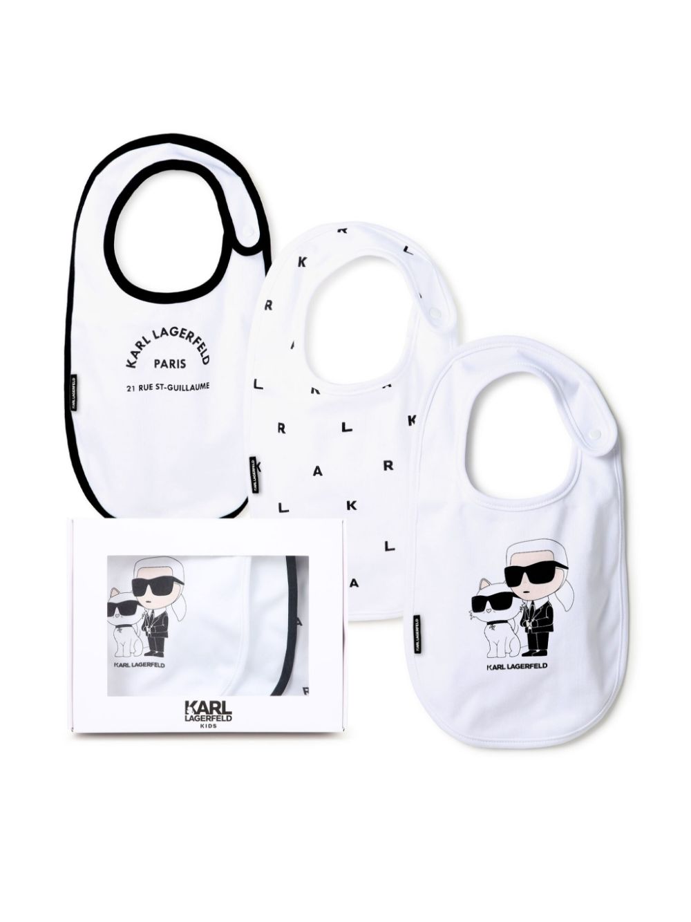 Karl Lagerfeld Kids logo-print bibs (pack of three) - White