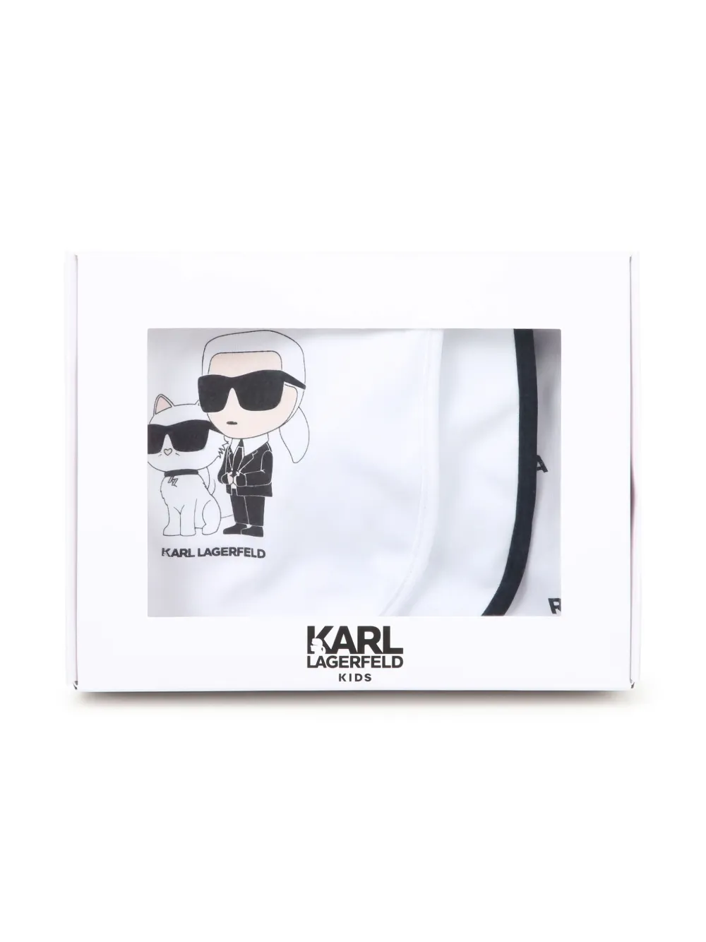Karl Lagerfeld Kids Drie slabbetjes met logoprint Wit