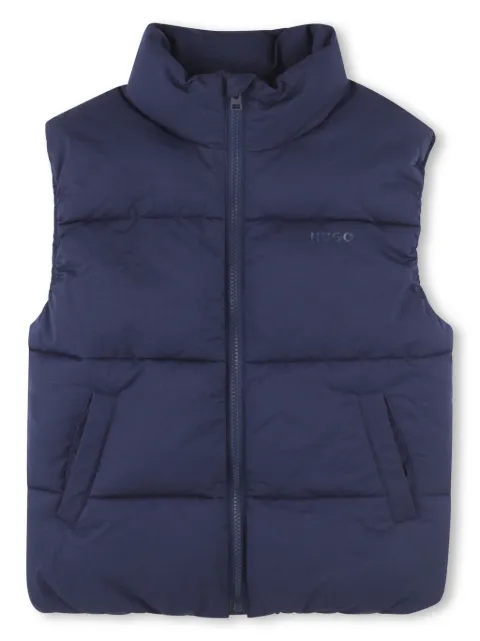 HUGO KIDS logo-print padded gilet