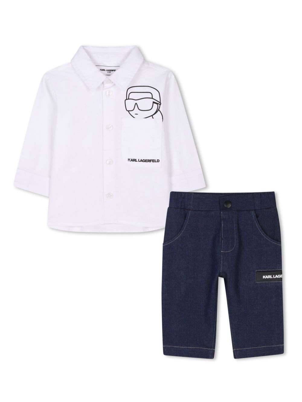 Karl Lagerfeld Kids Ikonik Karl top en broek Blauw