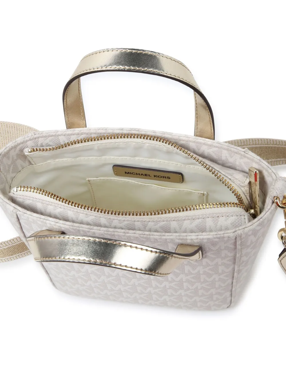Michael Kors Kids Shopper met monogram jacquard Beige
