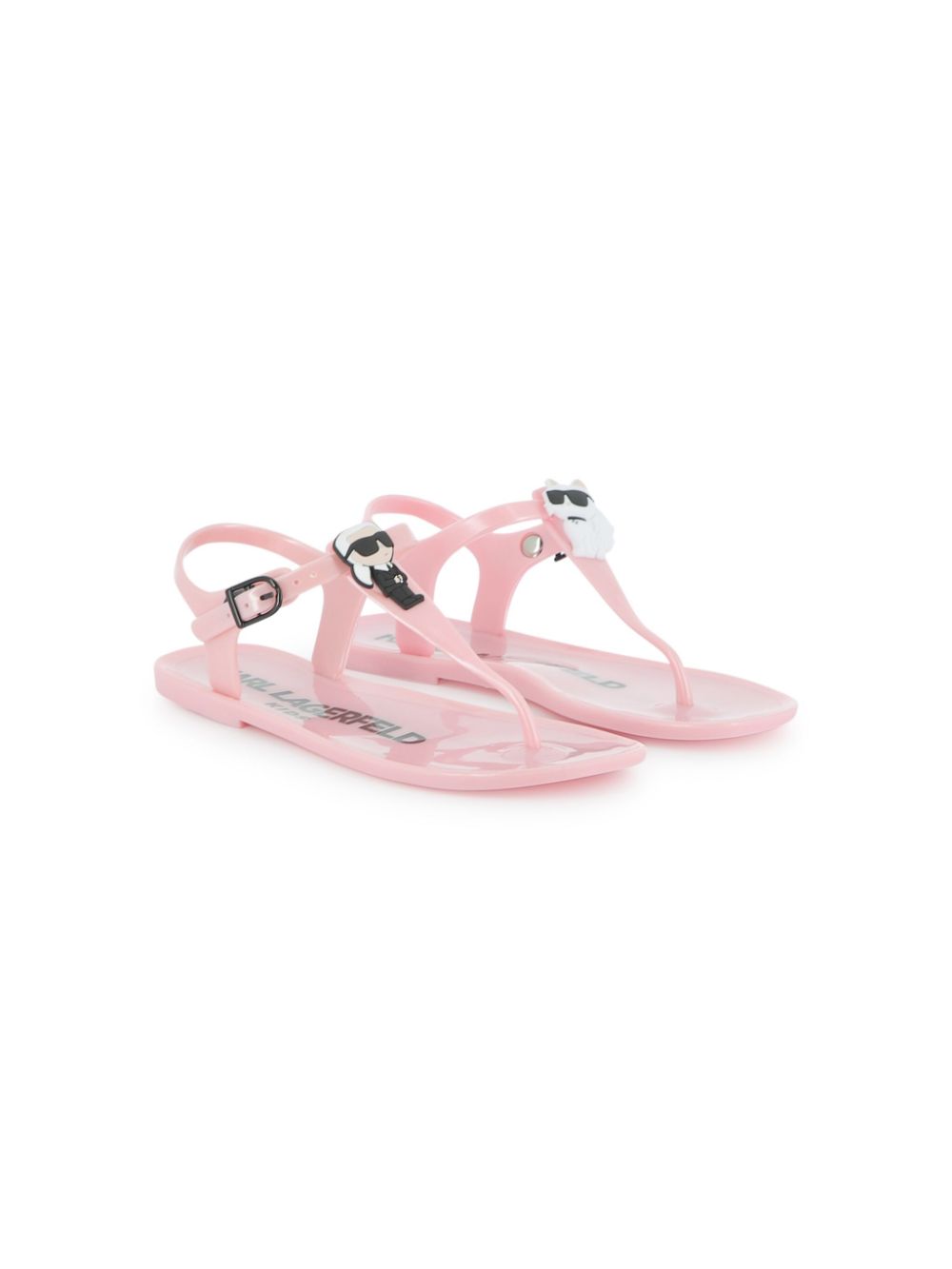 Karl Lagerfeld Kids Sandalen met Ikonik Karl patch Roze