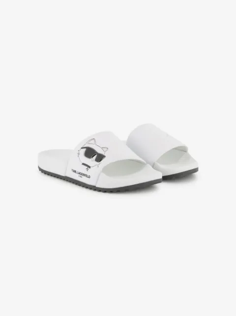 Karl Lagerfeld Kids 슈페트 프린트 플립 플랍