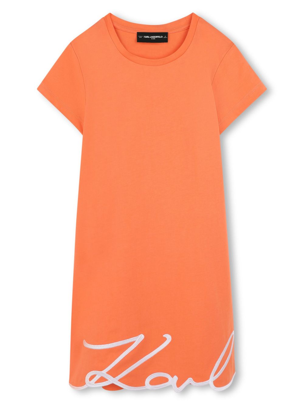 Karl Lagerfeld Kids logo-embroidered dress - Orange