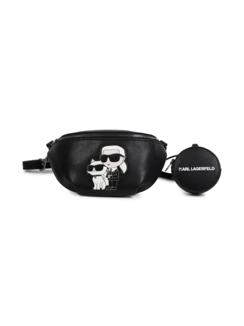 Karl Lagerfeld Kids Ikon Karl & Choupette-appliqué belt bag