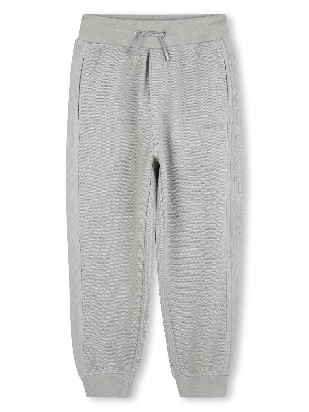 HUGO KIDS rubberised-logo track pants - Grey