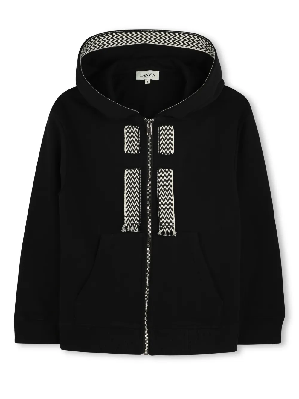 Lanvin Enfant Hoodie met rits Zwart
