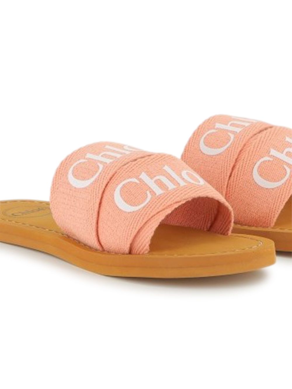 Chloé Kids logo-print flip flops - Pink