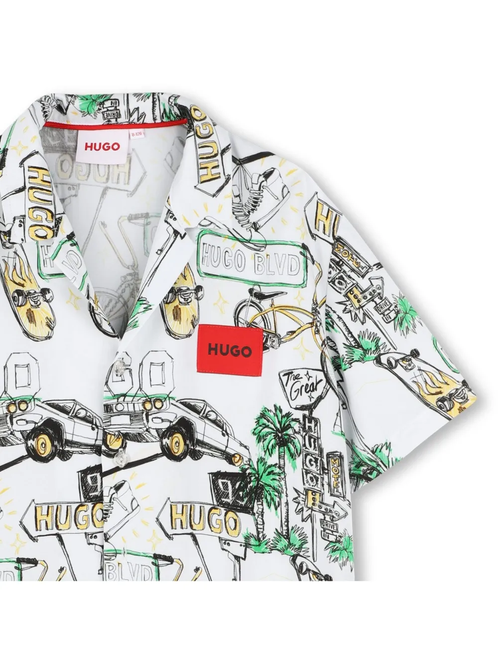 HUGO KIDS Shirt met print Wit