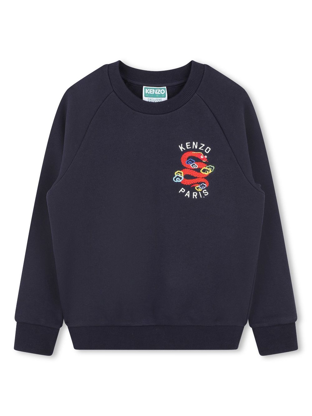 Kenzo Kids snake-embroidery sweatshirt - Blue