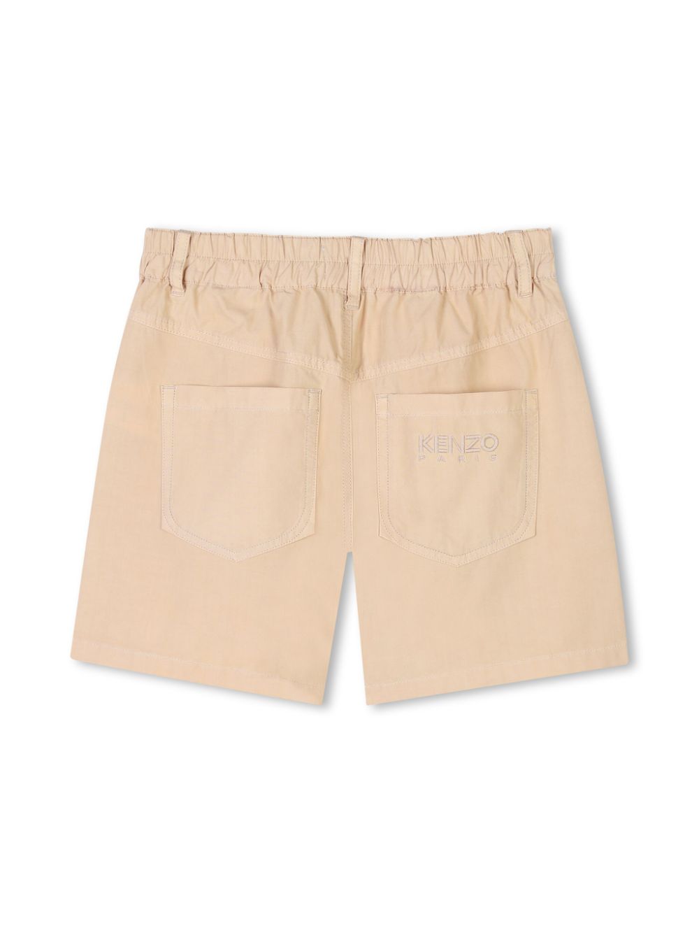 Kenzo Kids Katoenen shorts met geborduurd logo - Beige