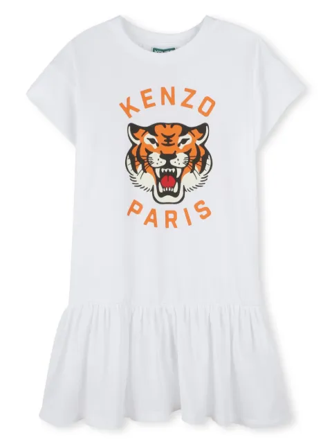 Kenzo Kids Vestido com estampa Tiger