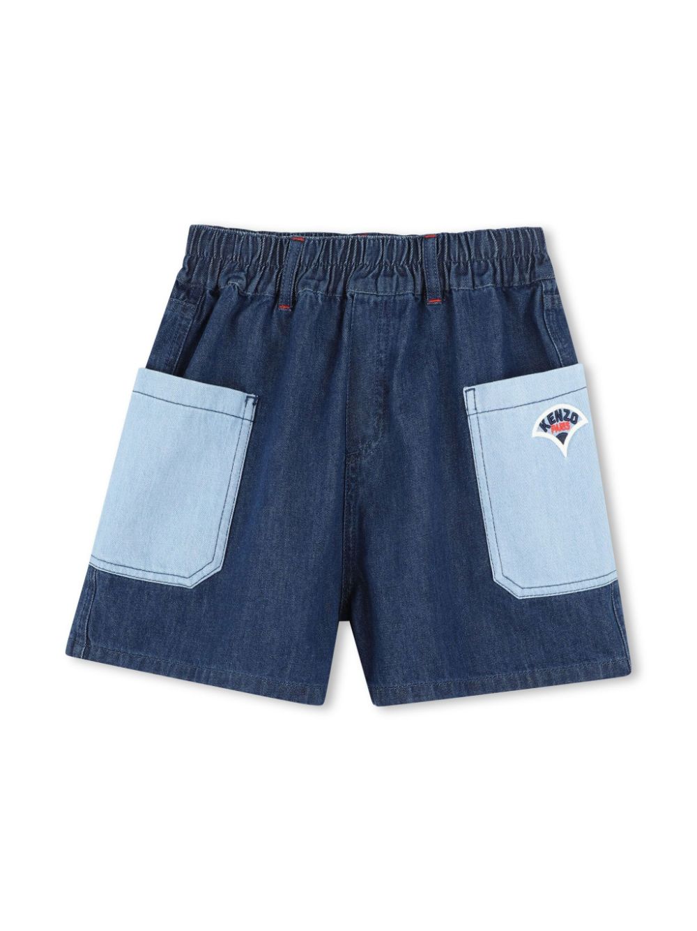 Kenzo Kids logo-embroidered denim shorts - Blue