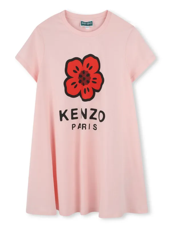 kenzo t shirt dress KENZO KIDS Girls Blue Varsity Tiger T-Shirt Dress