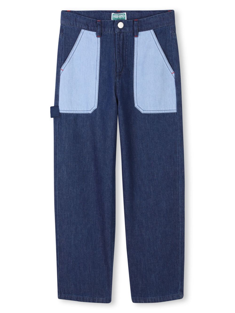 Kenzo Kids elasticated straight-leg jeans - Blue