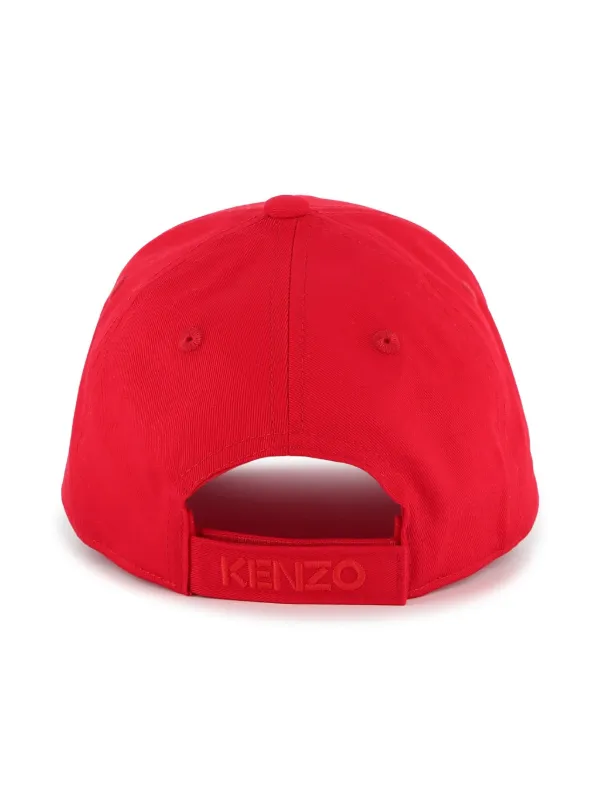 Kenzo Kids logo-embroidered Cotton Cap | Red | FARFETCH