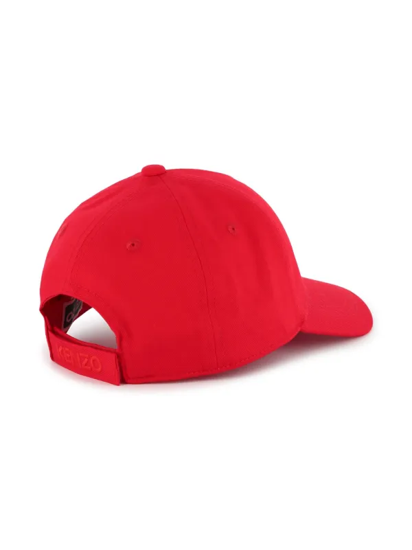 Kenzo Kids logo-embroidered Cotton Cap | Red | FARFETCH