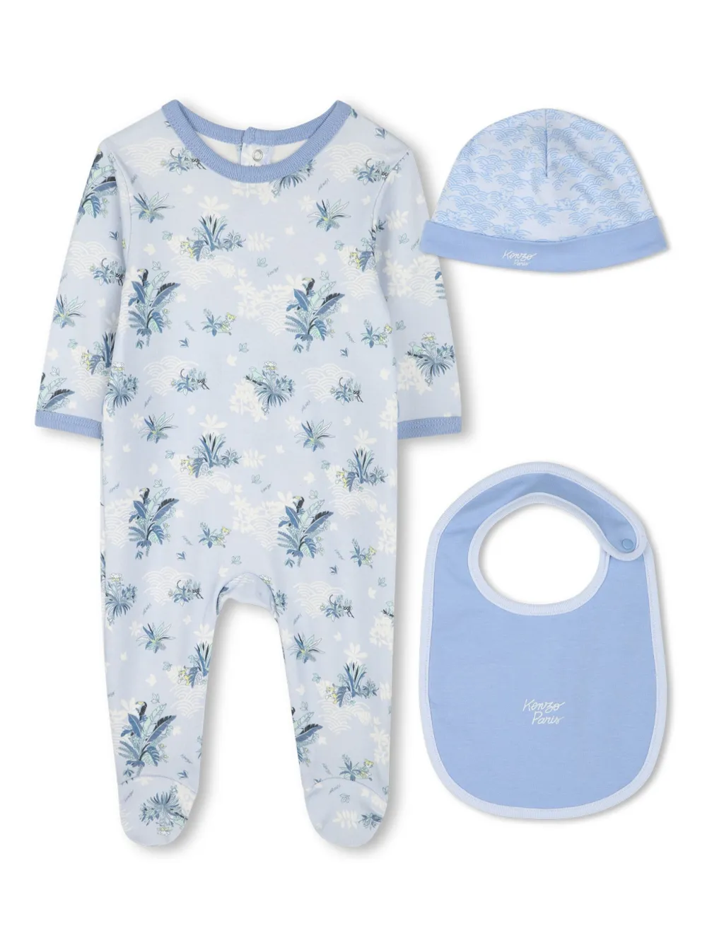 Kenzo Kids Pyjama met bladerprint Blauw