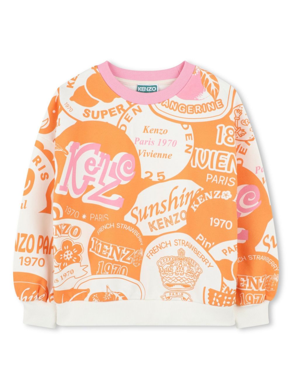 Kenzo Kids Sweater van katoen Oranje