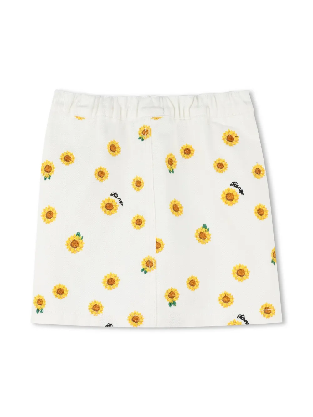 Kenzo Kids Rok met geborduurde bloemen - Wit