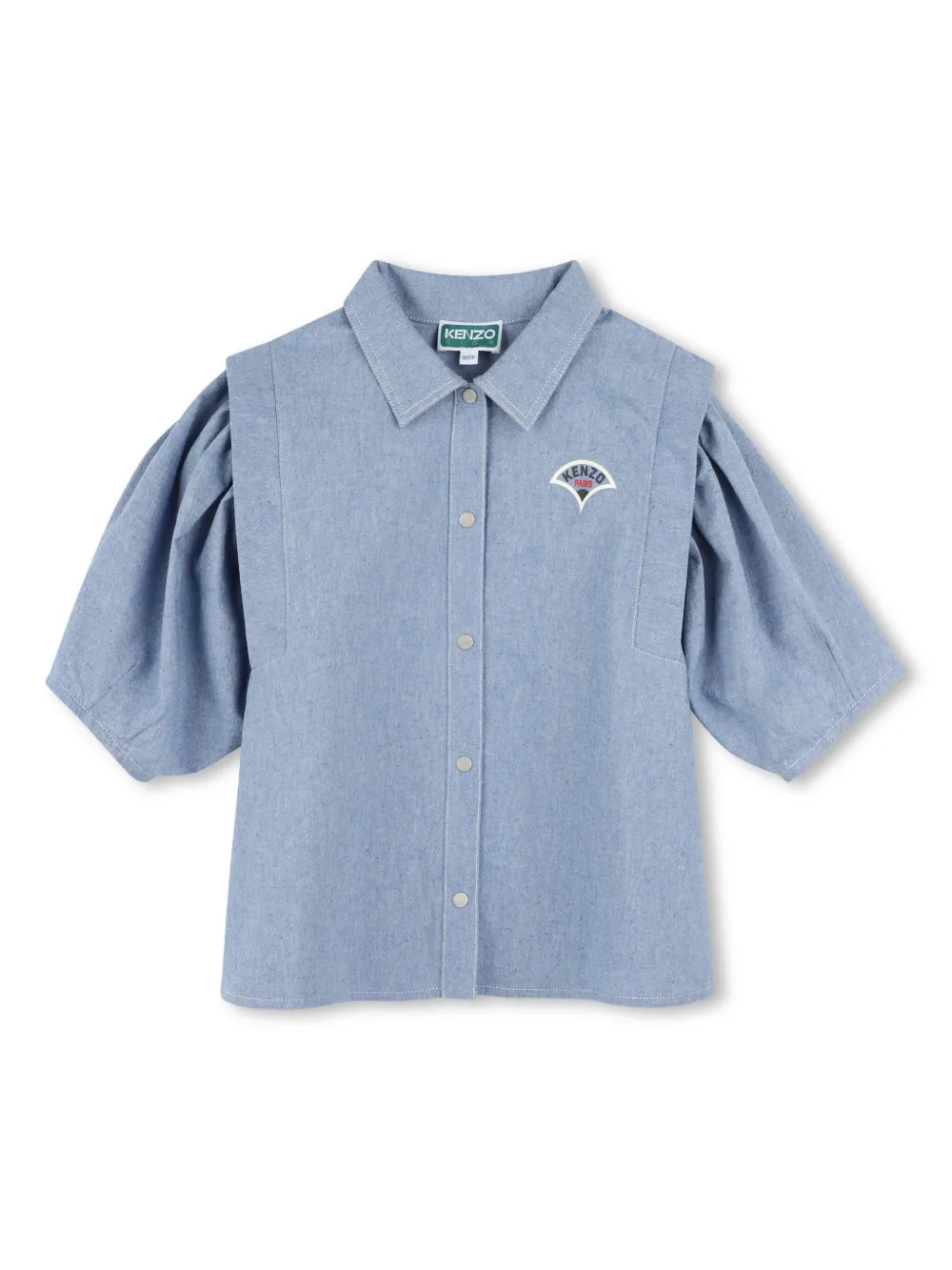 Kenzo Kids Katoenen shirt met logoprint Blauw
