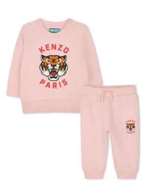 Kenzo Kids Tiger-print Tracksuit Set | Pink | FARFETCH