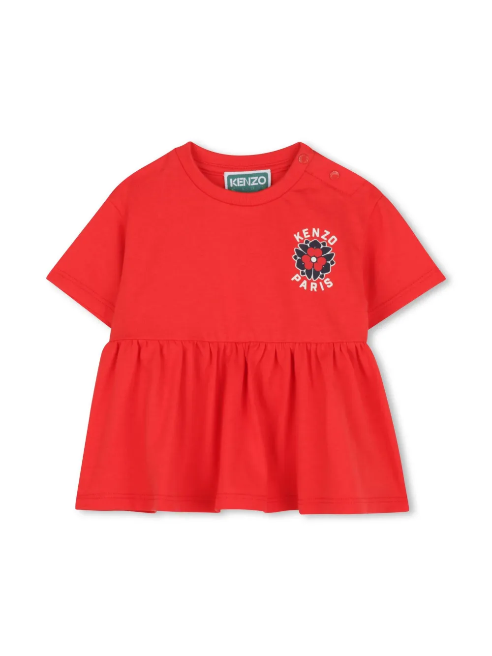 Kenzo Multicolor Set For Baby Girl With Logo And Flower In Blue