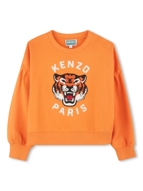 KENZO オレンジ トレーナー XS KENZO トラ刺繍 スウェット XS オレンジ - メルカリ
