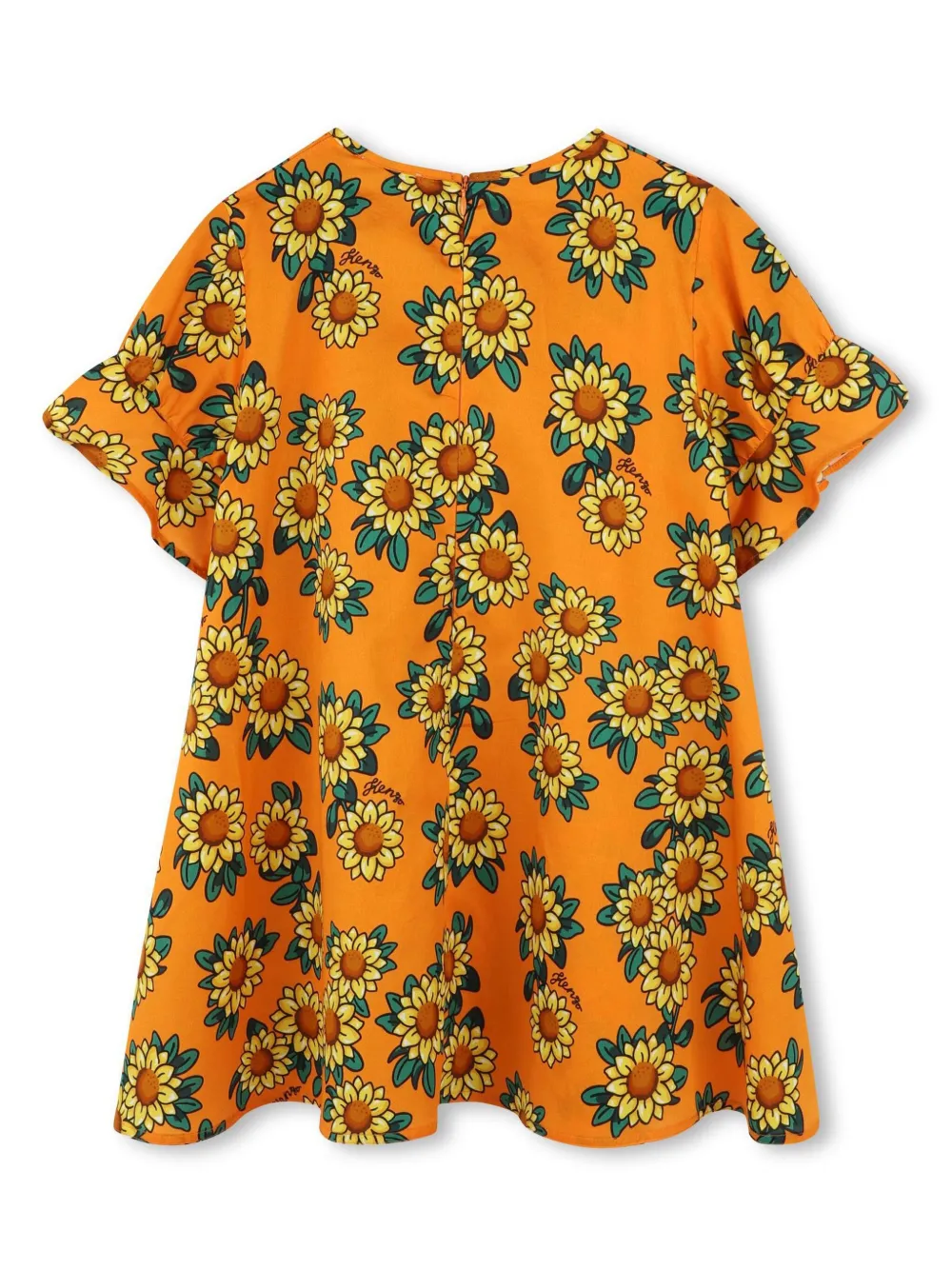 Kenzo Kids Jurk met bloemenprint Oranje