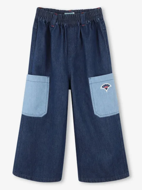Kenzo Kids logo-embroidered jeans