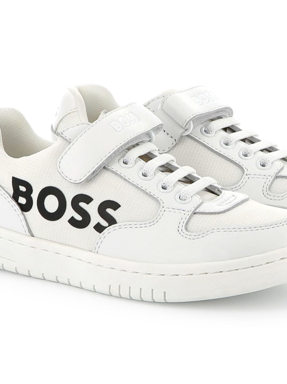 BOSS Kidswear Sneakers met logoprint - Wit