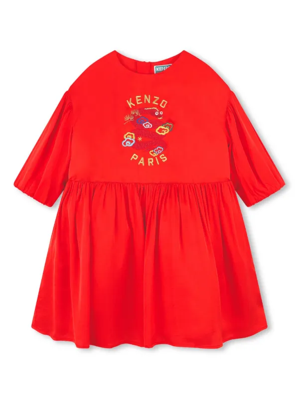 kenzo red dress Pomander Place Red Crepe Kenzo Dress Red / XS