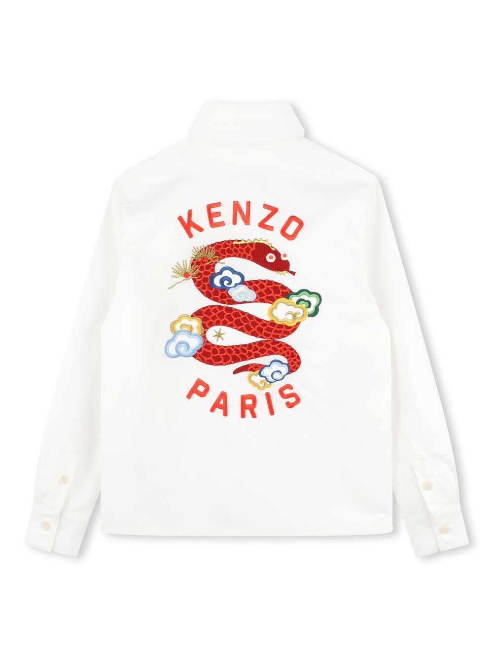 Kenzo Kids logo-embroidered shirt - Wit