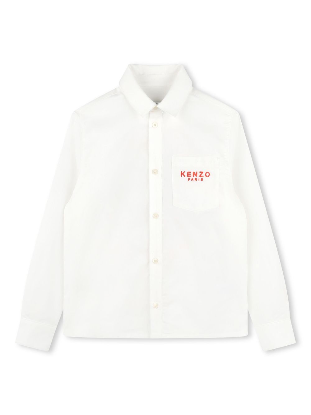 Kenzo Kids logo-embroidered shirt - White