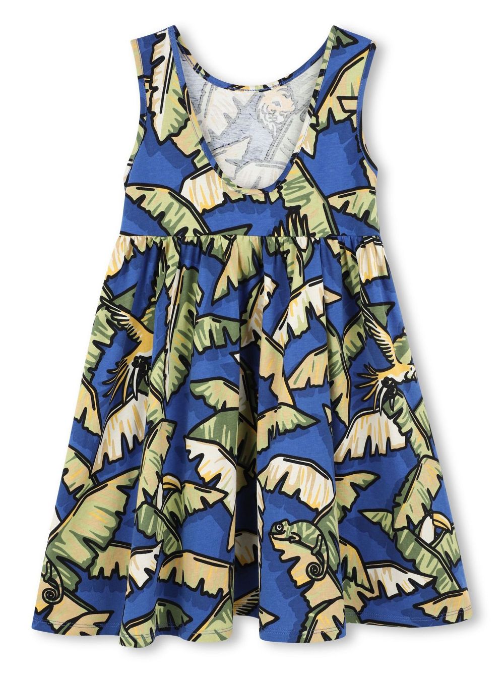 Kenzo Kids Jurk met jungleprint - Blauw