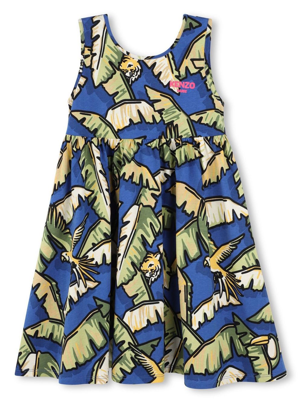 Kenzo Kids jungle-print dress - Blue