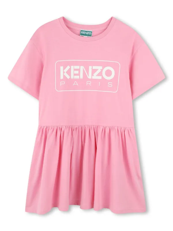 Kenzo Kids logo-print Dress | Pink | FARFETCH