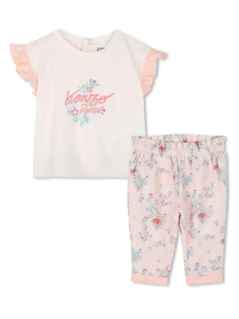Kenzo Kids set de pantalones con logo estampado