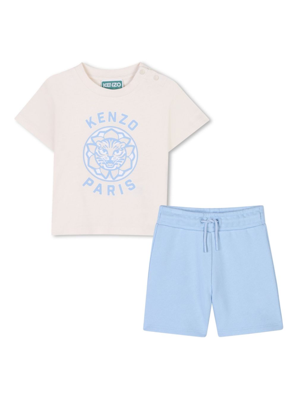 Kenzo Kids T-shirt en shorts met logoprint Blauw