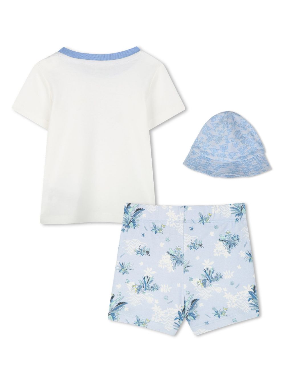 Kenzo Kids leaf-print shorts set - White