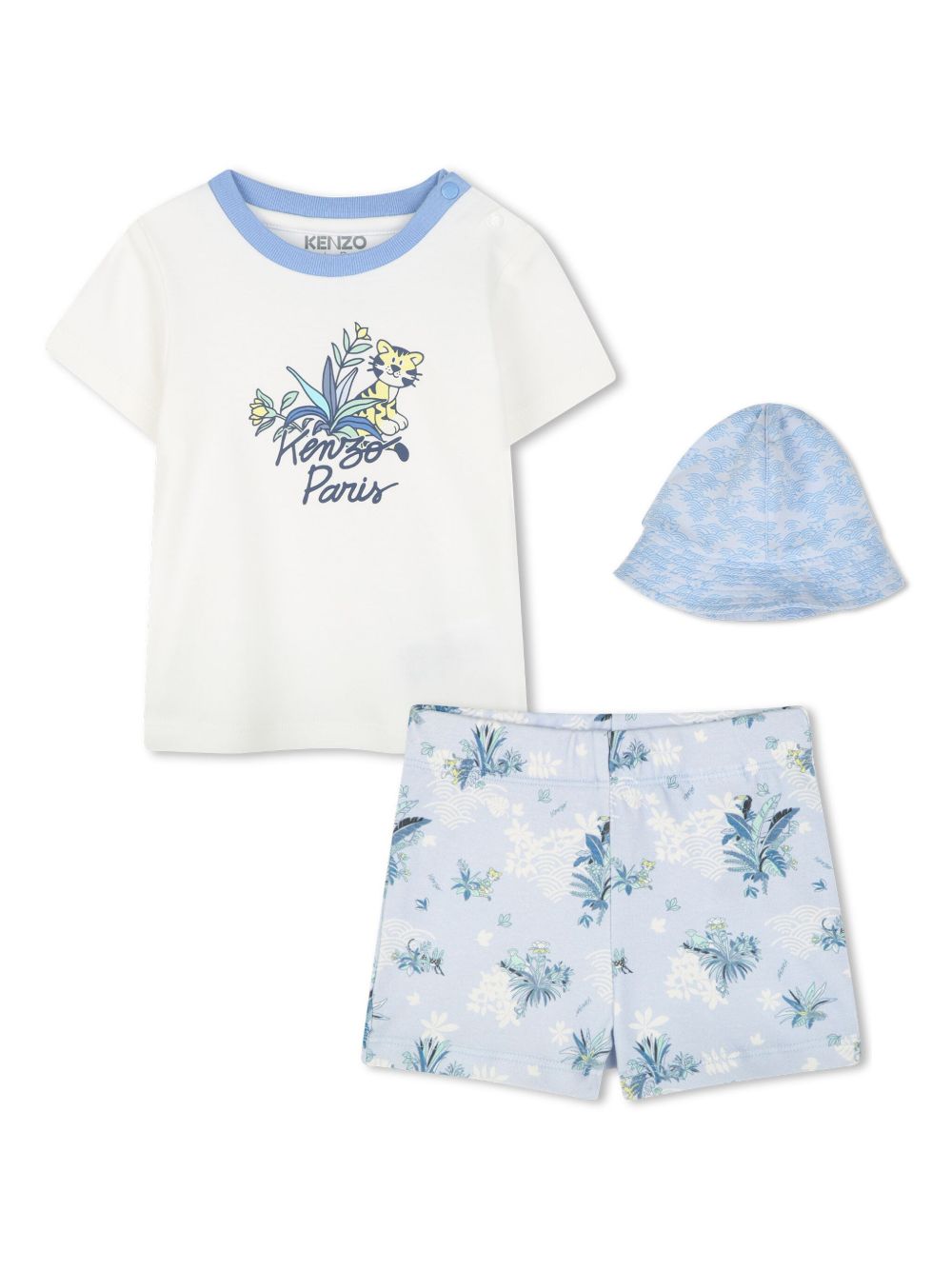 Kenzo Kids leaf-print shorts set - White