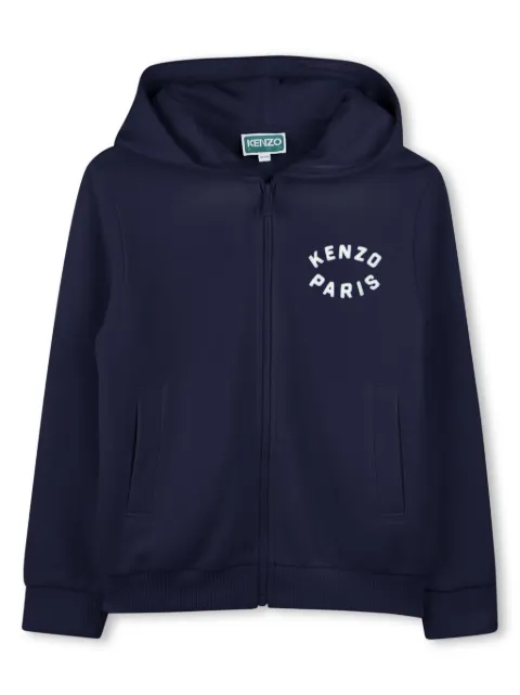 Kenzo Kids embroidered-logo zip-up hoodie