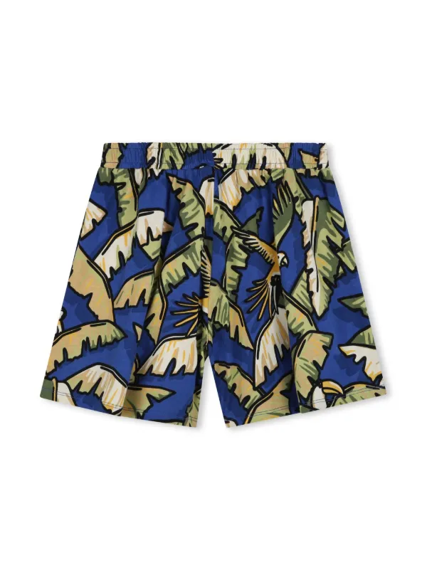 Kenzo Kids Printed Cotton Shorts Blue FARFETCH PH