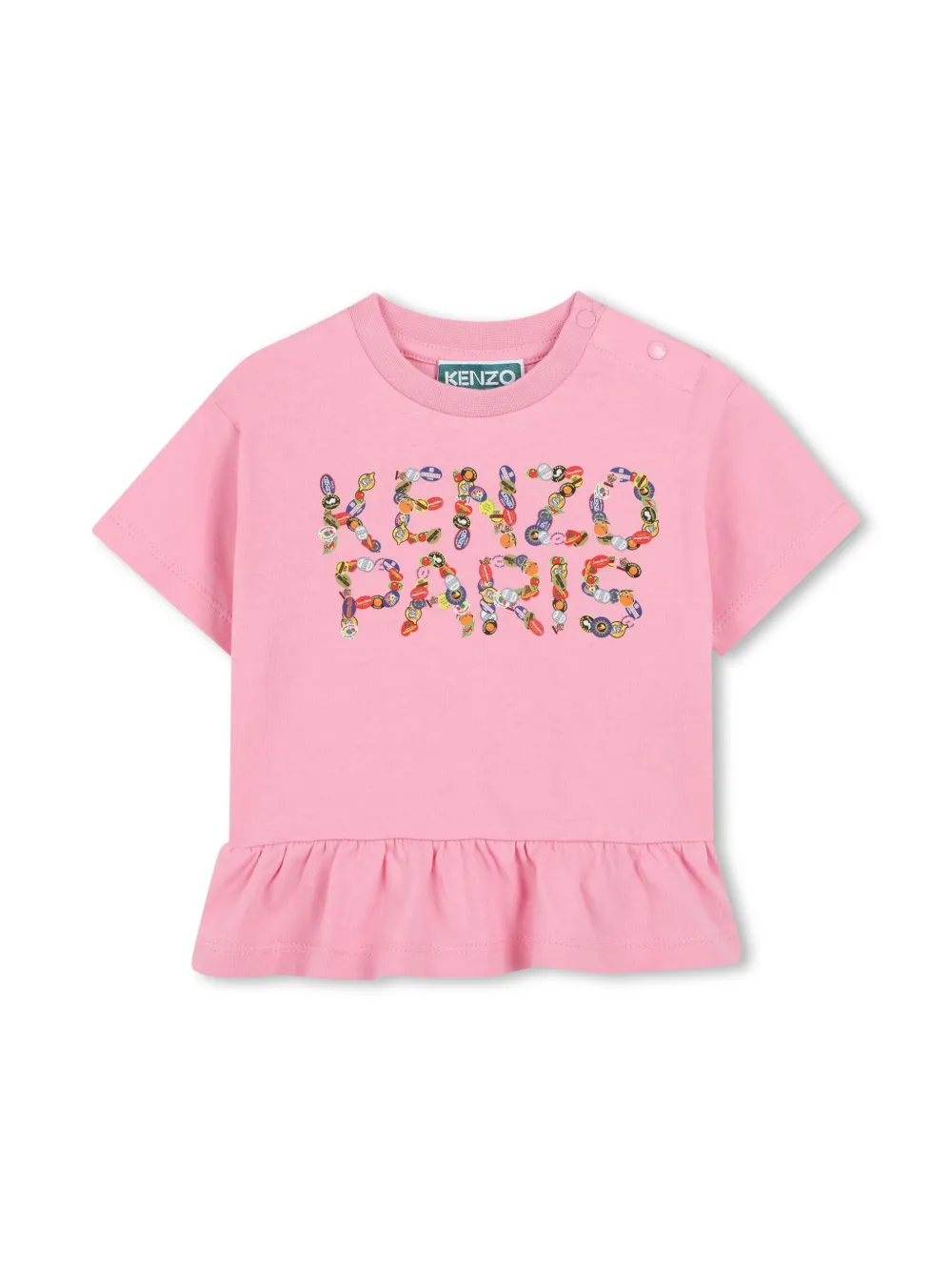 Kenzo Kids T-shirt en shorts met logoprint Roze