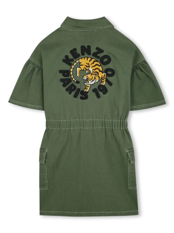Kenzo Kids logo-embroidered Dress | Green | FARFETCH Kenzo Kids logo-embroidered Dress | Green | FARFETCH